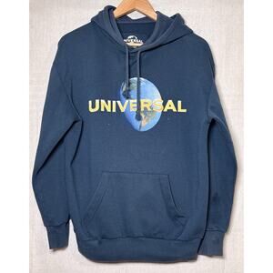 Universal Florida Pull & Bear Globe Logo Hoodie Mens Small Navy Blue